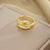 Moderate Luxury Round Geometric Titanium Steel 18K Gold Plated Rings