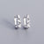 925 Sterling Silver Minimalist Quadrilateral U-Shape Silver Diamond Inlay Stud Earrings