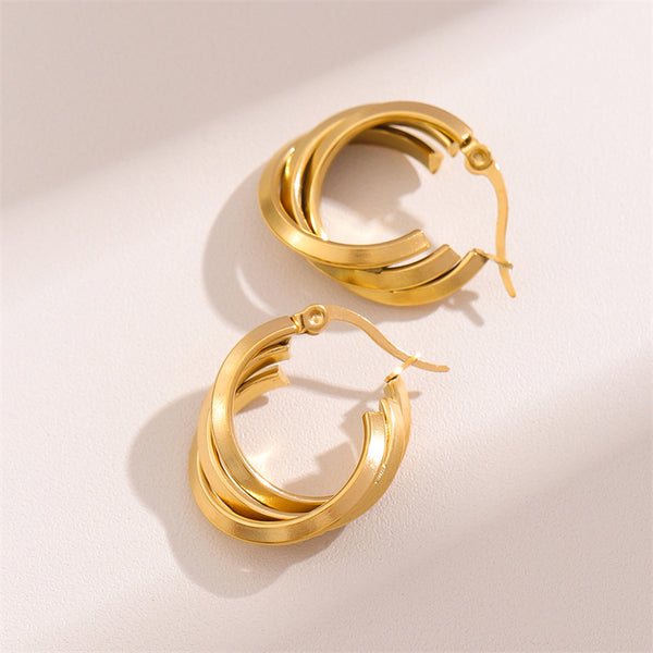 Minimalist Geometric Stainless Steel Polishing Earrings