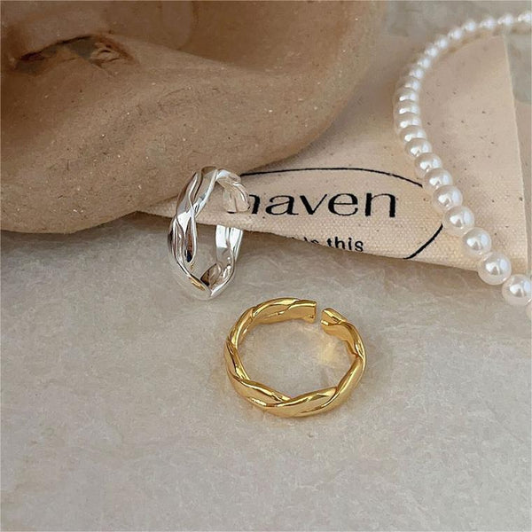 925 Sterling Silver Women Japanese / Korean Circle Silver Silver Plating Rings