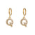 Minimalist Letter Number Text Stainless Steel 18K Gold Plated Earrings