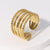 Open Ring Fashion Stripe Geometric Stainless Steel Electroplating Rings