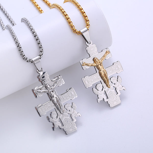 Cross Arrow Stainless Steel Pendants