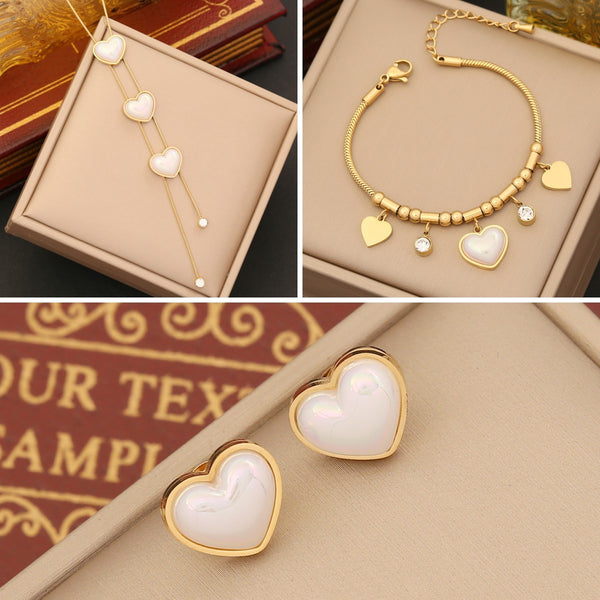 Fashion Heart Stainless Steel Electroplating Necklaces