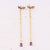 Chain Tassel Geometric Droplet Copper Diamond Inlay Earrings