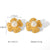 IG Style Pattern Pearl Geometric Flower Stainless Steel Electroplating Earrings