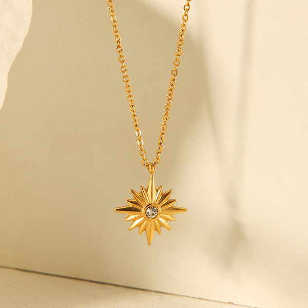 IG Style Octagram Geometric Stainless Steel Electroplating Necklaces