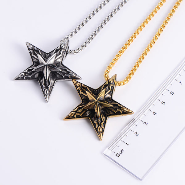 Retro Unisex Vintage Star Metal Retro Geometric Vintage Star Stainless Steel Electroplating Pendants