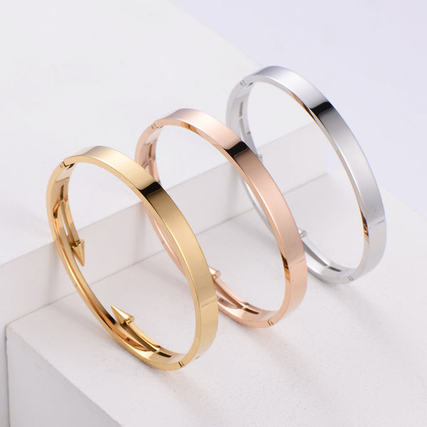 Retro Vintage Women Stainless Steel Bangles