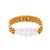 Women Fashion Quadrilateral Round Circle Geometric Stainless Steel 18K Gold Plated Bracelets