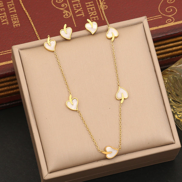 Fashion Heart Heart Stainless Steel Electroplating Necklaces