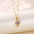 Korean Women Geometric Metal Titanium Steel Diamond Inlay Necklaces