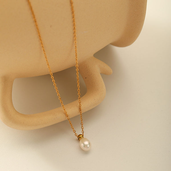 IG Style Pearl Geometric Stainless Steel Electroplating Necklaces