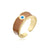 Minimalist Women Eye Geometric Copper Inlay Rings