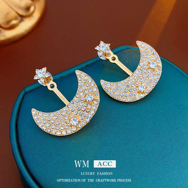 Luxurious Moon Geometric Alloy Electroplating Earrings