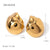 IG Style Irregular Stainless Steel 18K Gold Plated Earrings