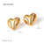 IG Style Heart Stainless Steel 18K Gold Plated Earrings