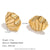 Fashion Petal Geometric Flower Stainless Steel 18K Gold Plated Earrings