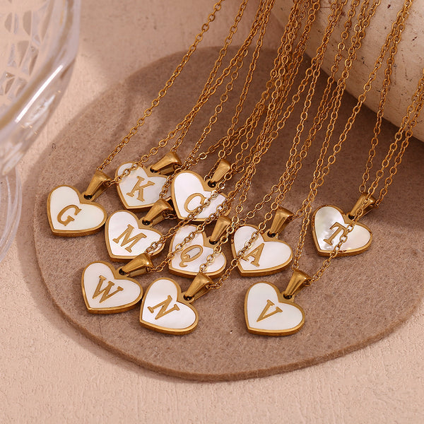 Fashion Heart Stainless Steel 18K Gold Plated Necklaces