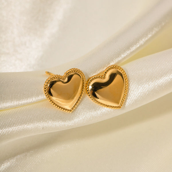 IG Style Heart Geometric Stainless Steel 18K Gold Plated Earrings