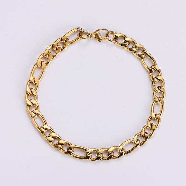 Unisex British Vintage Chain Geometric Titanium Steel Electroplating Bracelets