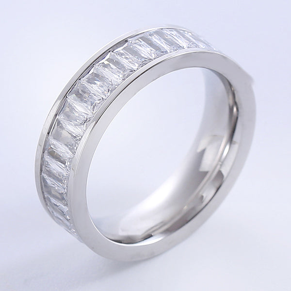 Korean Tennis / Diamond Line Circle Stainless Steel Electroplating Rings