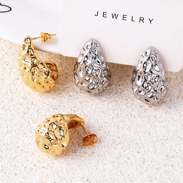 Fashion Droplet Droplet Copper Electroplating Stud Earrings