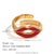 Expressive Fashion Lip Geometric Stainless Steel 18K Gold Plated Rings