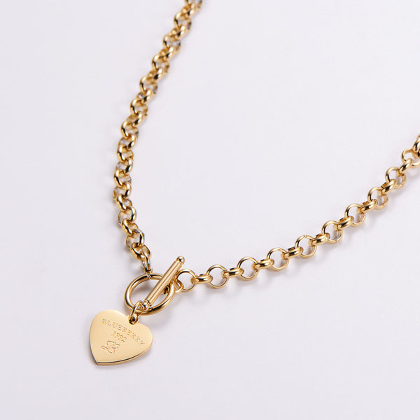 Women Minimalist Metal Heart Titanium Steel Necklaces