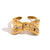 Expressive Fashion Bowknot Geometric Stainless Steel 18K Gold Plated Rings