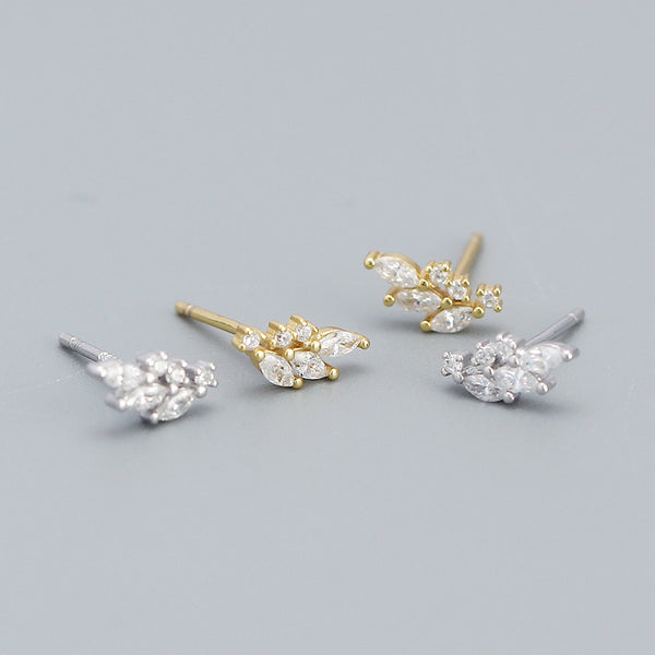 925 Sterling Silver IG Style Quadrilateral Flower Silver Drop Earrings