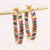 Women Geometric Metal Retro Stripe Vintage Geometric Copper Stud Earrings