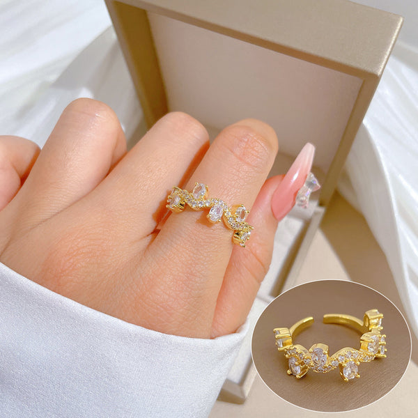 Women Cartoon Crown Brass Electroplating Rings