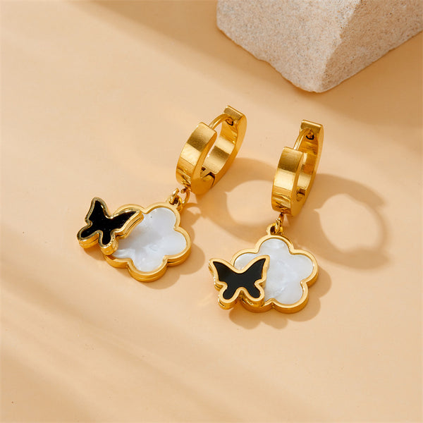 Fashion Flower Flower Stainless Steel Electroplating Earrings