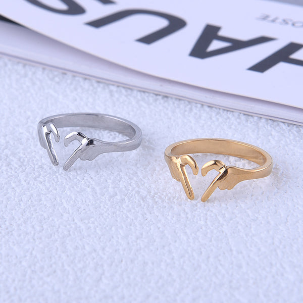 Niche Heart Titanium Steel Electroplating Rings