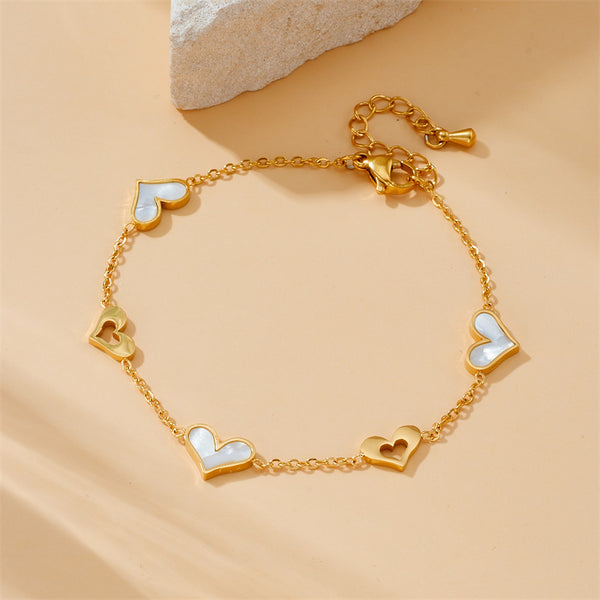 Women Fashion Heart Heart Stainless Steel Electroplating Bracelets