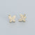 925 Sterling Silver Cute Butterfly Chinese Zodiac Animal Silver Diamond Inlay Stud Earrings