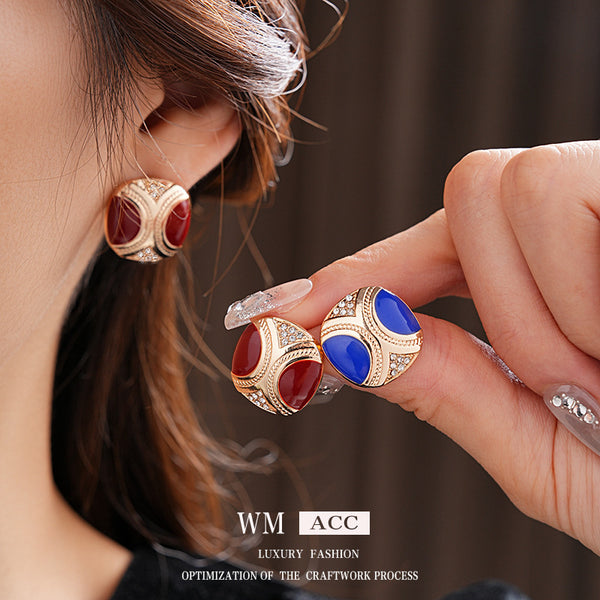 Medieval Stripe Quadrilateral Geometric Alloy Electroplating Earrings