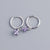 925 Sterling Silver Minimalist Petal Flower Silver Diamond Inlay Stud Earrings