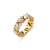 Women Fashion Circle Geometric Stainless Steel 18K Gold Plated Rings