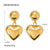 IG Style Heart Stainless Steel 18K Gold Plated Earrings