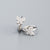 925 Sterling Silver Cute Butterfly Chinese Zodiac Animal Silver Diamond Inlay Stud Earrings