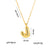 Letter Text Number Titanium Steel 18K Gold Plated Necklaces