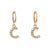 Minimalist Letter Number Text Stainless Steel 18K Gold Plated Earrings