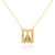 Quadrilateral Round Heart Zircon Diamond Inlay Necklaces