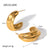 IG Style Round Geometric Stainless Steel 18K Gold Plated Earrings