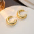 IG Style Round Geometric Titanium Steel 18K Gold Plated Earrings