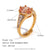 Women Fashion Circle Geometric Stainless Steel 18K Gold Plated Rings