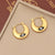 Expressive Eye Geometric U-Shape Stainless Steel Electroplating Earrings