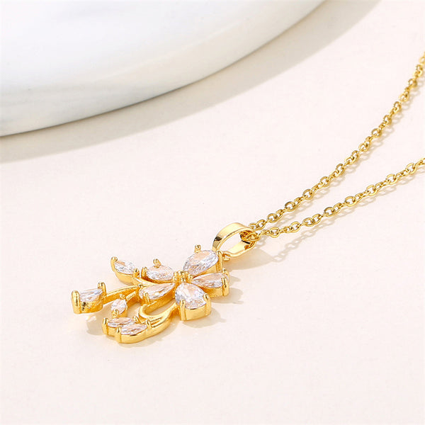 Natural Flower Stainless Steel Electroplating Necklaces